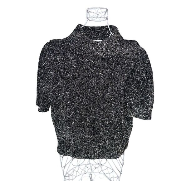 Kate Spade New York Womens Kate Spade New York Metallic Cropped Sweater EUC puff - Picture 1 of 14